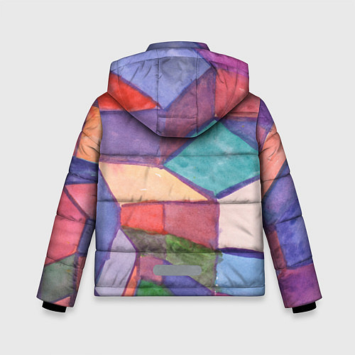 Зимняя куртка для мальчика Геометрия акварель / 3D-Светло-серый – фото 2