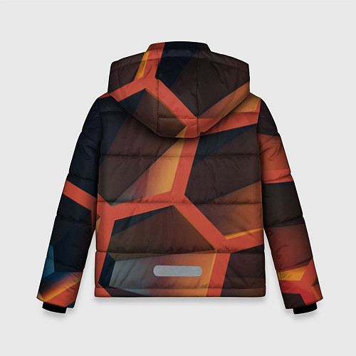 Зимняя куртка для мальчика Абстрактные шестигранные фигуры / 3D-Светло-серый – фото 2