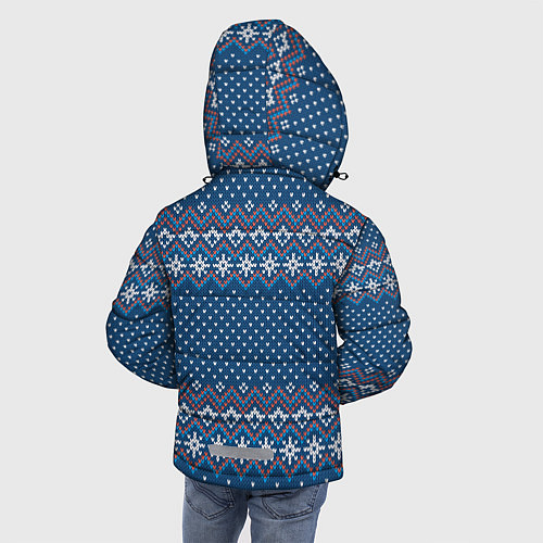 Зимняя куртка для мальчика Вязанный стиль - классика / 3D-Черный – фото 4