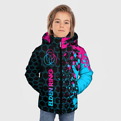 Куртка зимняя для мальчика Elden Ring - neon gradient: по-вертикали, цвет: 3D-черный — фото 2