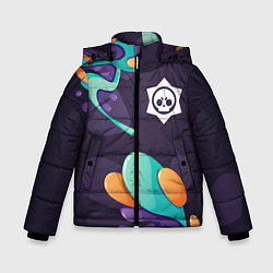Куртка зимняя для мальчика Brawl Stars graffity splash, цвет: 3D-черный