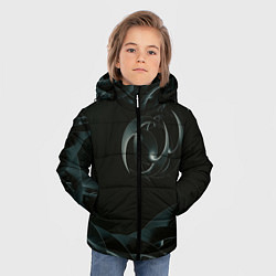 Куртка зимняя для мальчика Изометрическая спираль во тьме, цвет: 3D-светло-серый — фото 2