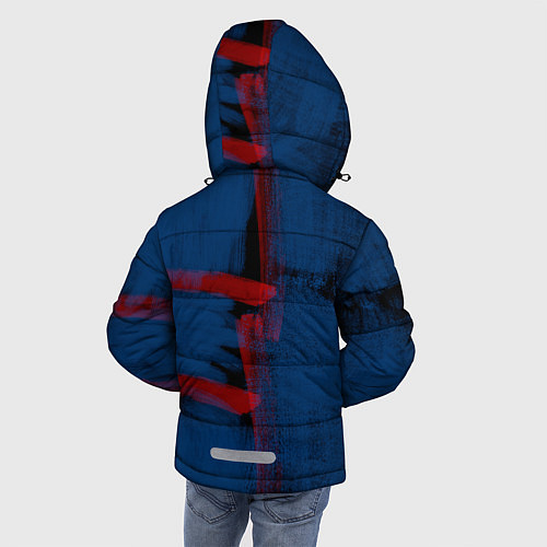 Зимняя куртка для мальчика Абстрактный сине-красный / 3D-Черный – фото 4