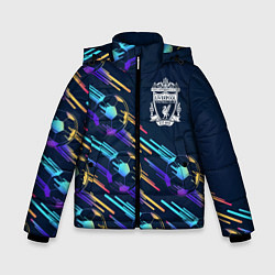 Куртка зимняя для мальчика Liverpool градиентные мячи, цвет: 3D-черный