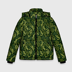 Куртка зимняя для мальчика Милитари Листок овальный, цвет: 3D-светло-серый