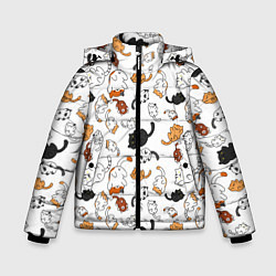 Куртка зимняя для мальчика Вечеринка кошек, цвет: 3D-черный