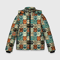 Куртка зимняя для мальчика Peace symbol pattern, цвет: 3D-черный