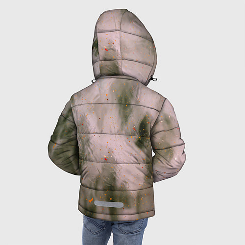 Зимняя куртка для мальчика Абстрактный туман и следы красок / 3D-Красный – фото 4