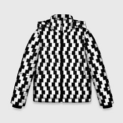 Куртка зимняя для мальчика Оптическая иллюзия ровности полос, цвет: 3D-черный
