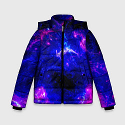 Зимняя куртка для мальчика Неоновый космос со звездами