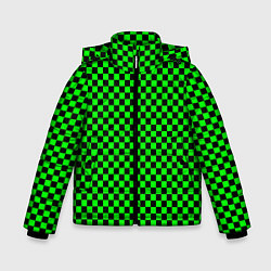 Зимняя куртка для мальчика Зелёная шахматка - паттерн