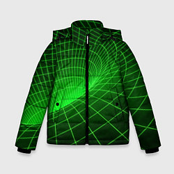 Зимняя куртка для мальчика Зелёная неоновая чёрная дыра