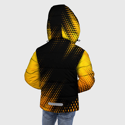 Зимняя куртка для мальчика Goblin Slayer - gold gradient: надпись, символ / 3D-Черный – фото 4