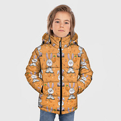 Куртка зимняя для мальчика Паттерн из зайчиков, цвет: 3D-светло-серый — фото 2