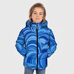 Куртка зимняя для мальчика Дуговой шлейф - синий паттерн, цвет: 3D-черный — фото 2