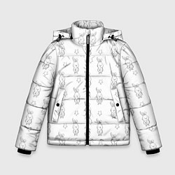 Куртка зимняя для мальчика Удивленный зайка, цвет: 3D-красный