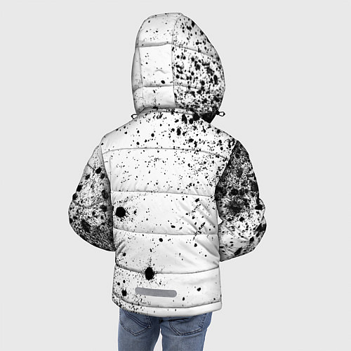 Зимняя куртка для мальчика Totoro glitch на светлом фоне: надпись, символ / 3D-Черный – фото 4
