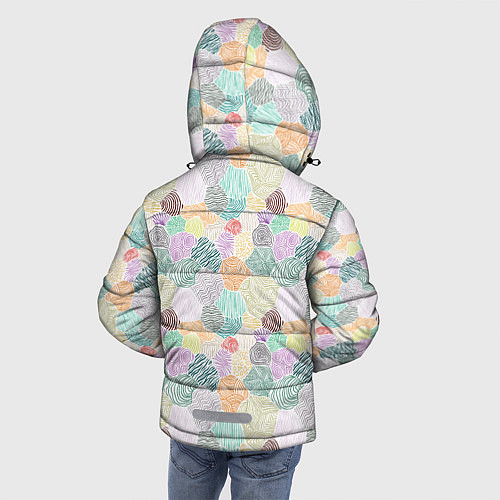 Зимняя куртка для мальчика Геометрические фигуры скетч / 3D-Черный – фото 4