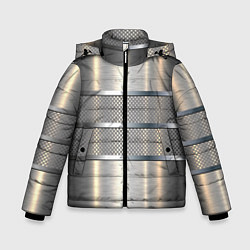 Зимняя куртка для мальчика Металлические полосы - текстура алюминия
