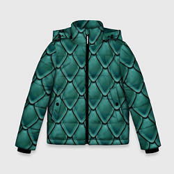 Куртка зимняя для мальчика Чешуя дракона или змеи, цвет: 3D-черный