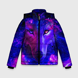 Куртка зимняя для мальчика Волшебный звездный волк, цвет: 3D-светло-серый