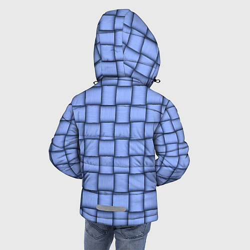 Зимняя куртка для мальчика Фиолетовое ленточное плетение / 3D-Черный – фото 4