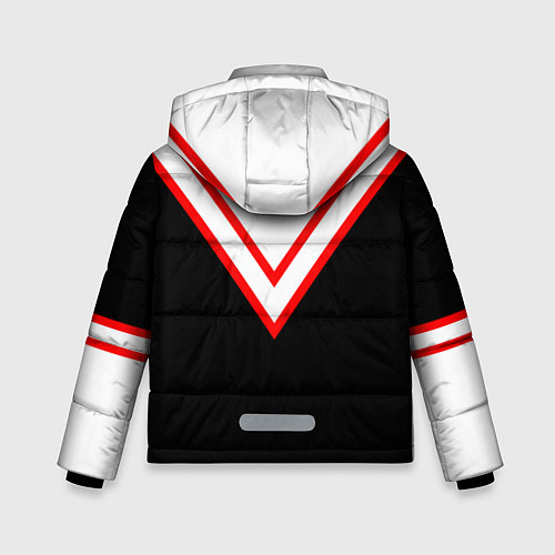 Зимняя куртка для мальчика FIRM черная с белым углом / 3D-Светло-серый – фото 2