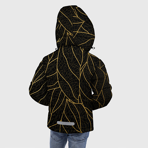 Зимняя куртка для мальчика Золотые листья градиент / 3D-Черный – фото 4