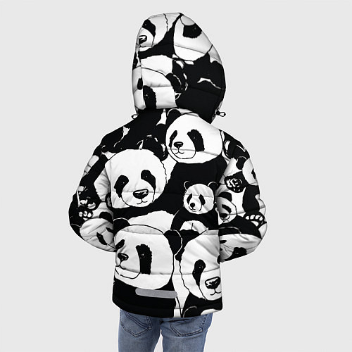 Зимняя куртка для мальчика С пандами паттерн / 3D-Черный – фото 4