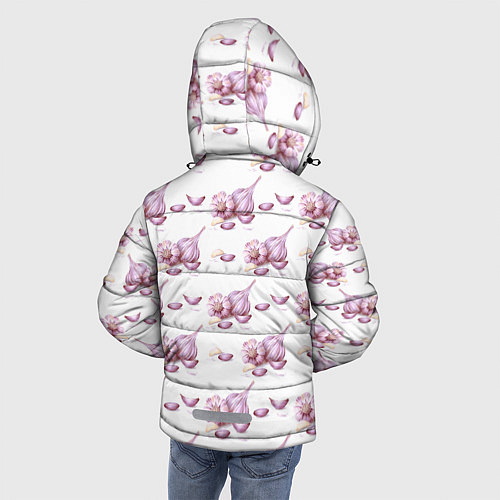 Зимняя куртка для мальчика Чеснок с зубчиками - паттерн / 3D-Черный – фото 4