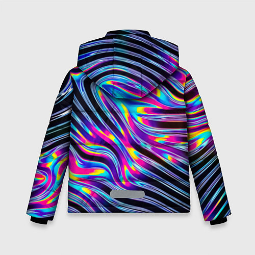 Зимняя куртка для мальчика Голографические полосы / 3D-Светло-серый – фото 2