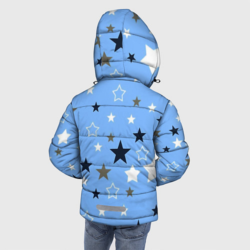Зимняя куртка для мальчика Звёзды на голубом фоне / 3D-Черный – фото 4