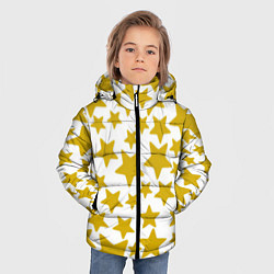 Куртка зимняя для мальчика Жёлтые звезды, цвет: 3D-светло-серый — фото 2