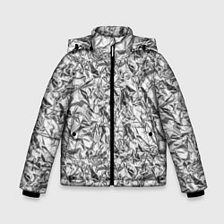 Зимняя куртка для мальчика Текстура мятой алюминиевой фольги