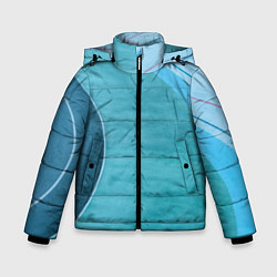 Куртка зимняя для мальчика Абстрактные волнообразные линии и полосы, цвет: 3D-красный
