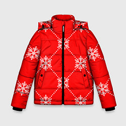 Куртка зимняя для мальчика Праздничный узор, цвет: 3D-черный
