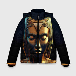 Куртка зимняя для мальчика Нейросеть - золотая статуя египетской царицы, цвет: 3D-светло-серый