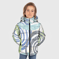 Куртка зимняя для мальчика Паттерн разноцветных кругов, цвет: 3D-черный — фото 2