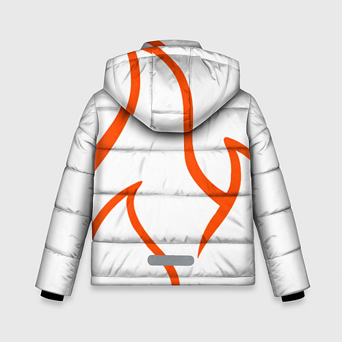 Зимняя куртка для мальчика Огненные красные полосы / 3D-Светло-серый – фото 2
