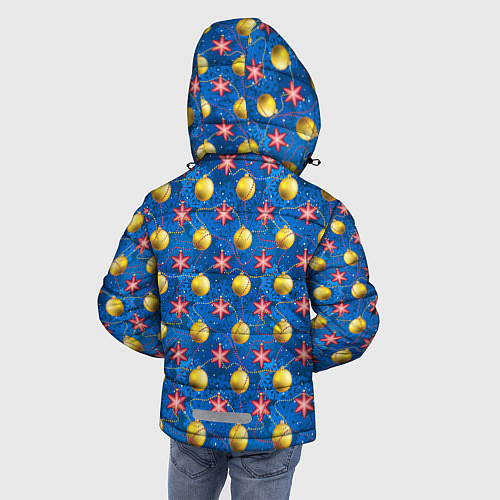 Зимняя куртка для мальчика Новогодние ёлочные игрушки / 3D-Черный – фото 4