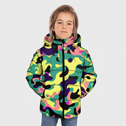 Куртка зимняя для мальчика Неоновый камуфляж, цвет: 3D-черный — фото 2