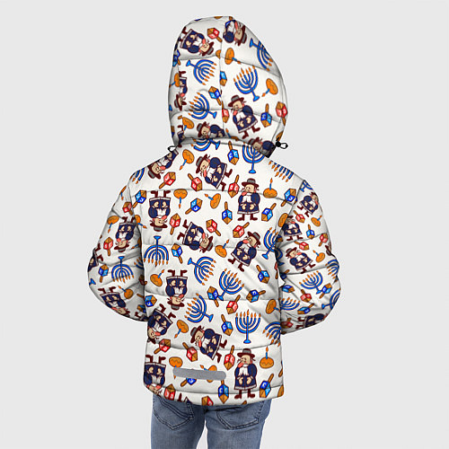 Зимняя куртка для мальчика Ханука - праздник света / 3D-Черный – фото 4