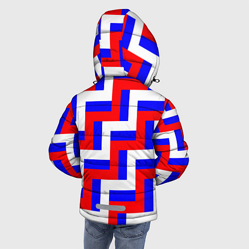 Зимняя куртка для мальчика Плетение триколор / 3D-Черный – фото 4