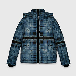 Куртка зимняя для мальчика Абстрактное множество прозрачных геометрических фи, цвет: 3D-черный