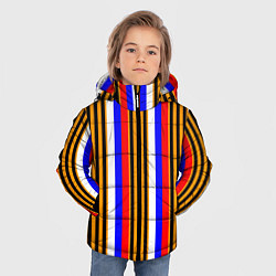 Куртка зимняя для мальчика Полосы триколор георгиевская лента, цвет: 3D-красный — фото 2