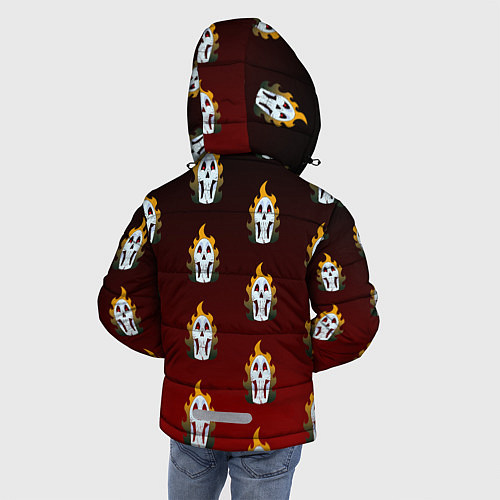 Зимняя куртка для мальчика Горящие черепушки / 3D-Красный – фото 4