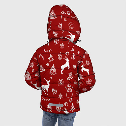 Зимняя куртка для мальчика Новогоднее настроение уют / 3D-Красный – фото 4