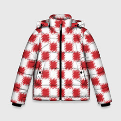 Куртка зимняя для мальчика Красно-белый узор, цвет: 3D-светло-серый