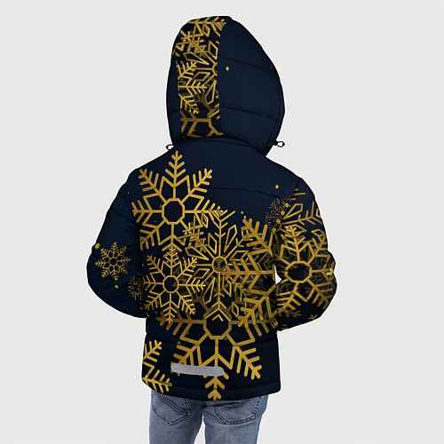 Зимняя куртка для мальчика Золотые снежинки / 3D-Красный – фото 4