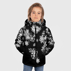 Куртка зимняя для мальчика Белые снежинки, цвет: 3D-красный — фото 2